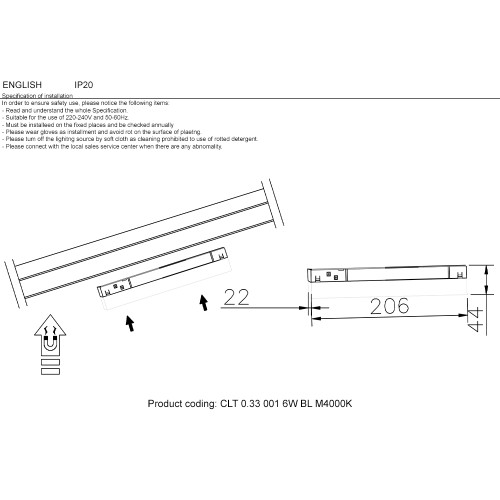 Трековый магнитный светильник Crystal Lux Space CLT 0.33 001 6W BL M3000K