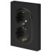 Розетка Эра Arktik 16-2105-05 двойная с заземлением 2X2P+E Schuko со шторками 16А-250В антрацит Б0070458