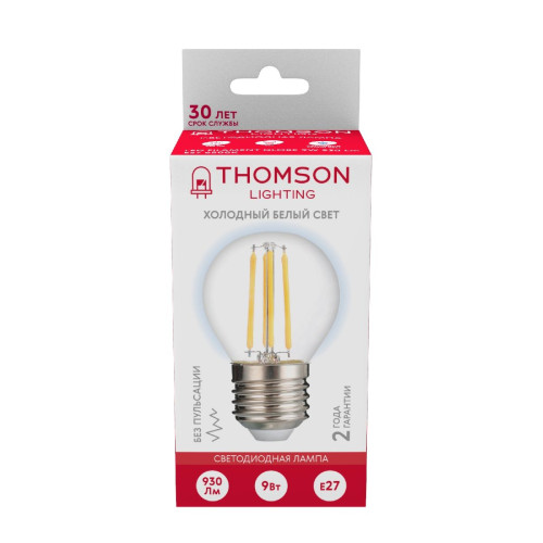 Лампа светодиодная Thomson Globe E27 9W 6500K шар TH-B2339
