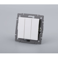 Механизм выключателя трехклавишный непроходной Arlight SWT-MK03-PL-WH-V (250V, 10A) 049896