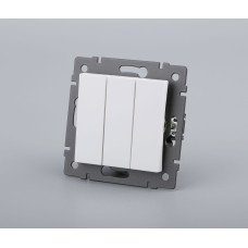 Механизм выключателя трехклавишный непроходной Arlight SWT-MK03-PL-WH-V (250V, 10A) 049896