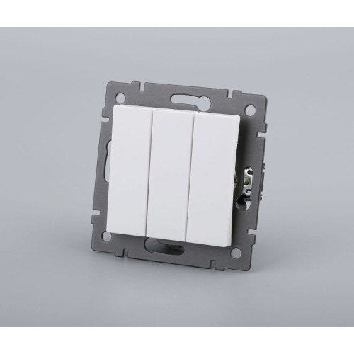 Механизм выключателя трехклавишный непроходной Arlight SWT-MK03-PL-WH-V (250V, 10A) 049896