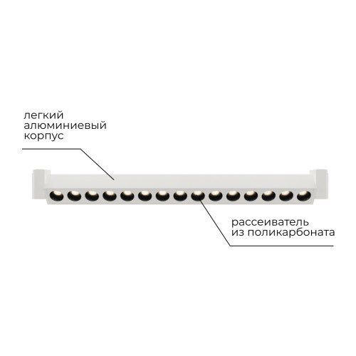 Трековый однофазный светильник Apeyron 25-15