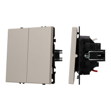 Механизм звонкового выключателя двухклавишный Arlight SWT-NOBE-MKR2-SFPL-CA (230V, 10A) (Кашемир) 061785