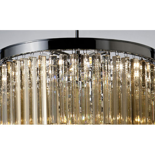 Подвесная люстра Delight Collection 1920s Odeon KR0387P-10B chrome/amber