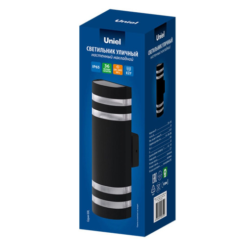 Уличный настенный светильник Uniel UL-00012917 UUL-S16A 2x60W/E27 IP65 BLACK
