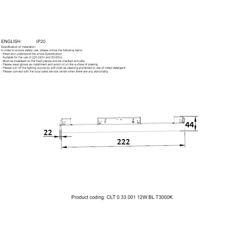 Трековый магнитный светильник Crystal Lux Space CLT 0.33 001 12W BL T3000K