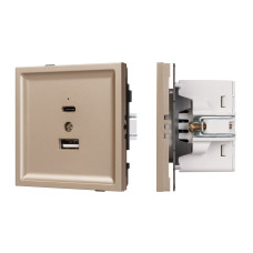 Механизм USB розетки Arlight SCT-TENDO-MUAC-PL-GD (5V, 3A, QC3) 054097 Механизм USB розетки Arlight SCT-TENDO-MUAC-PL-GD (5V, 3A, QC3) 054097