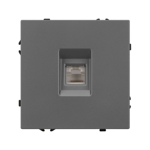 Механизм телефонной розетки Arlight SCT-NOBE-MTL1-SFPL-GR (RJ-11, 4C) (Серый базальт) 054303