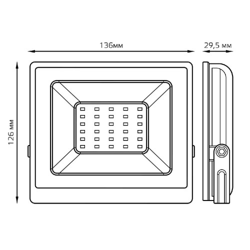 Прожектор светодиодный Gauss Elementary 30W 3000К 613527130