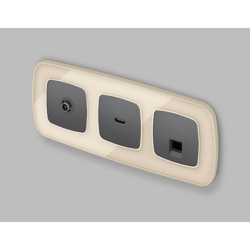 Лицевая панель для компьютерной/телефонной розетки RJ-45/RJ-11 Ambrella Volt Omega OP6620