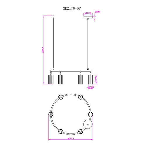 Подвесная люстра Myfar Alex MR2170-6P