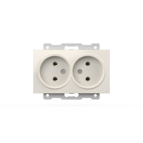 Розетка двухместная без заземления ELBI Zena Vega 609-010200-908