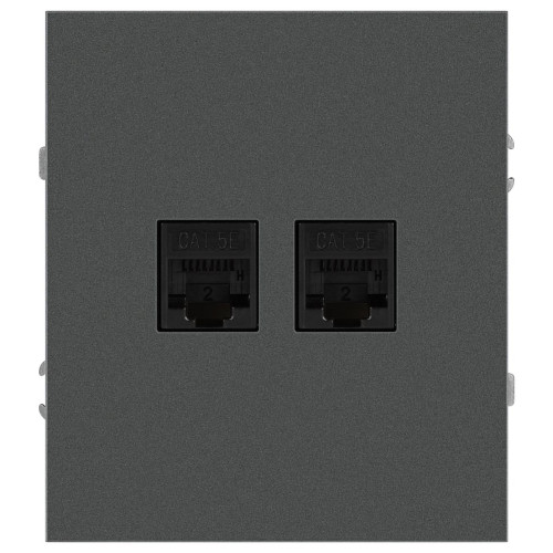 Розетка Эра Arktik 16-3108-06 информационная двойная 2XRJ45 графит Б0070489