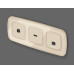Комплект механизма компьютерной розетки Ambrella Volt RJ-45 (8P8C) CAT6A экранированной с автоматической защитной шторкой OMEGA MO332005 Бежевый матовый QUANT (OP3320, VM185)