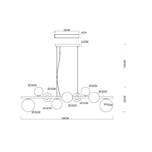 Подвесная люстра Arte Lamp Gemini A2243SP-9BK