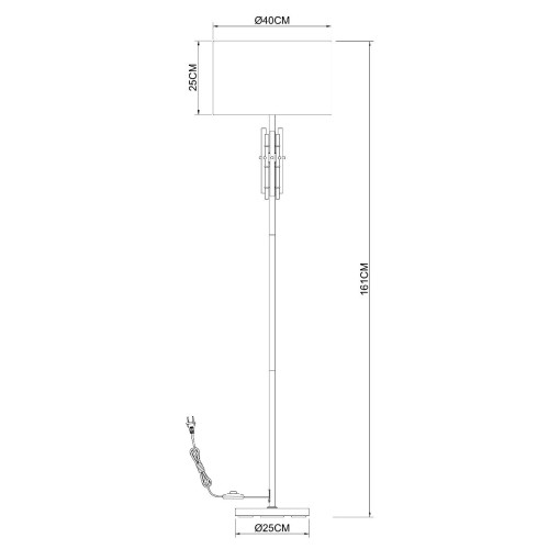Торшер Arte Lamp Taygeta A4097PN-1CC