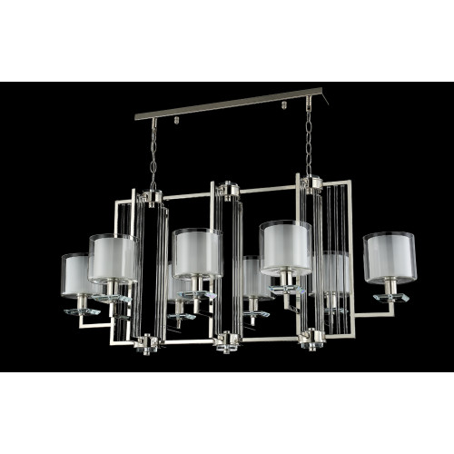 Подвесная люстра Crystal Lux Nicolas NICOLAS SP8 L1000 NICKEL/WHITE