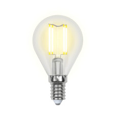 Лампа светодиодная филаментная (UL-00001371) Uniel E14 6W 4000K прозрачная LED-G45-6W/NW/E14/CL PLS02WH