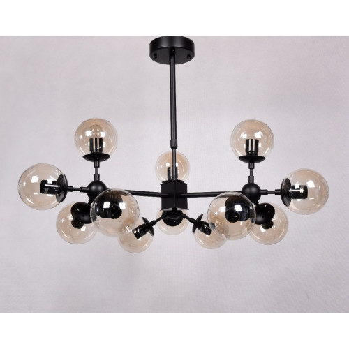Люстра на штанге Lumina Deco Zodiak LDP 160-12 BK+TEA