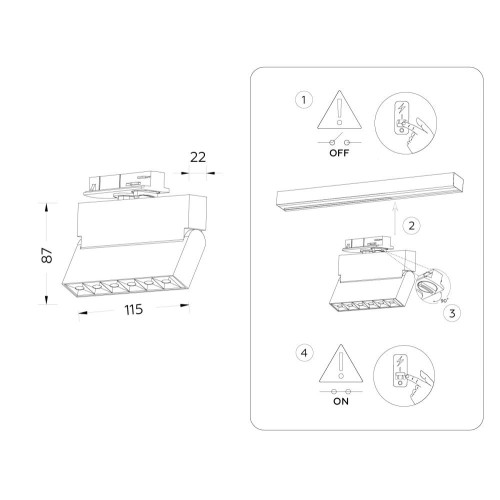 Трековый однофазный светильник Ambrella Light Track System GL6813