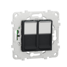Розетка компьютерная RJ45X2 Schneider Electric Unica New Cat. 6 UTP NU542454