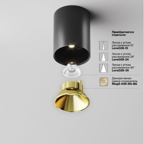Накладной светильник Maytoni Alfa LED C064CL-8W4K-RD-B