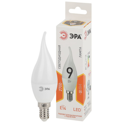 Лампа светодиодная Эра E14 9W 2700K LED BXS-9W-827-E14 Б0027973