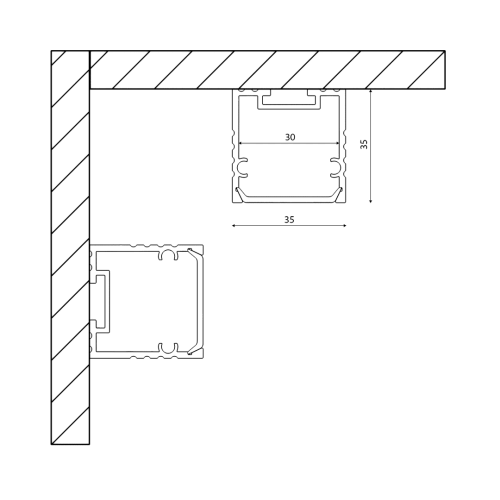 Профиль алюминиевый SWG SF-3535 001763