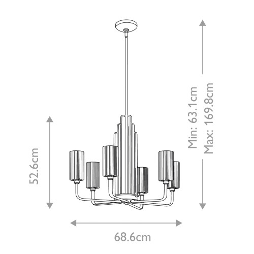 Люстра на штанге Kichler Kimrose QN-KIMROSE6-PN