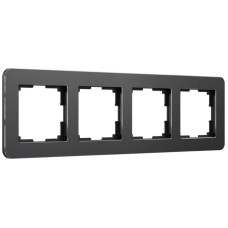 Рамка на 4 поста Werkel Platinum черный алюминий 4690389184512 W0042608