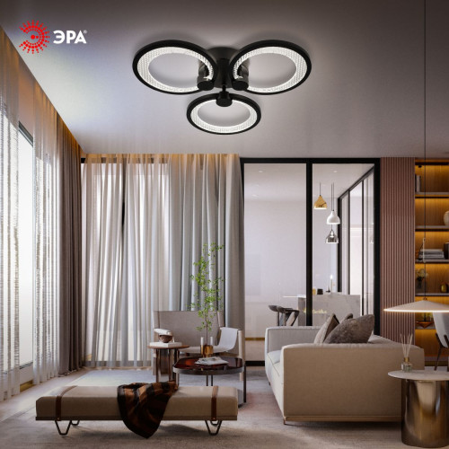 Потолочный светильник Эра Модерн Odry CLL-1-46W 3K-6,5K RC BK