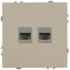 Розетка Эра Galaxy 15-3108-04 информационная двойная 2XRJ45 IP20 шампань Б0070762