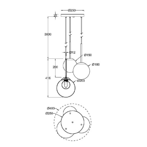 Подвесной светильник Maytoni Basic form MOD521PL-03G