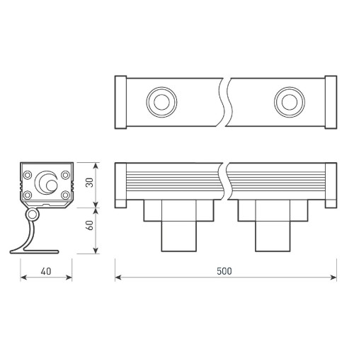 Линейный прожектор Arlight AR-LINE-500-12W Day4000 (GR, 30 deg, 230V) 037368(1)