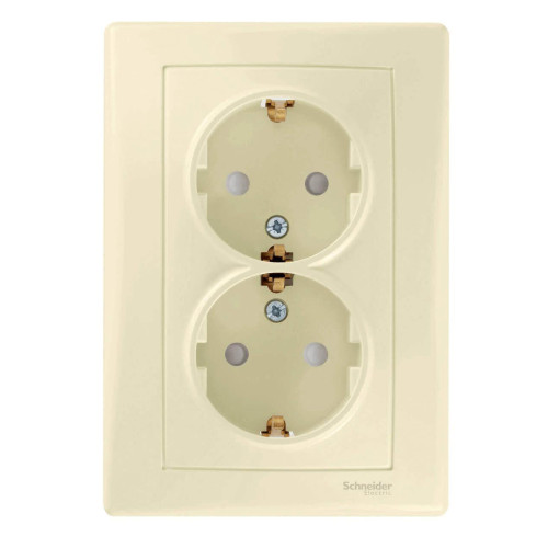 Розетка двойная Schneider Electric Sedna с/з со шторками 16A 250V SDN3000747