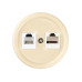 Розетка телефонная RJ11 + компьютерная RJ45 сл. кость Болонь TDM Electric SQ1820-0352