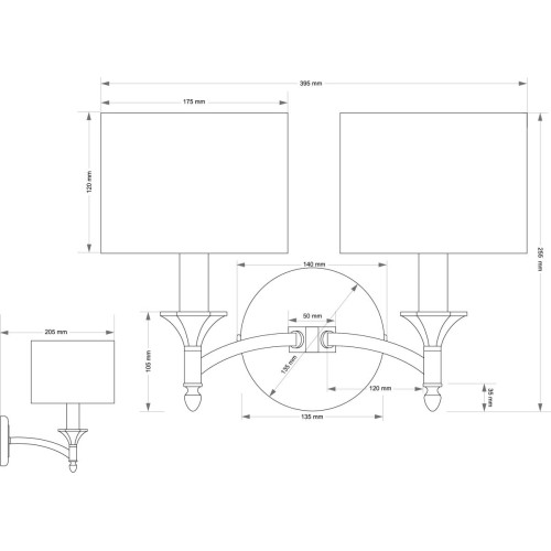 Бра Kutek Decor Lampshade DEC-K-2(P/A)