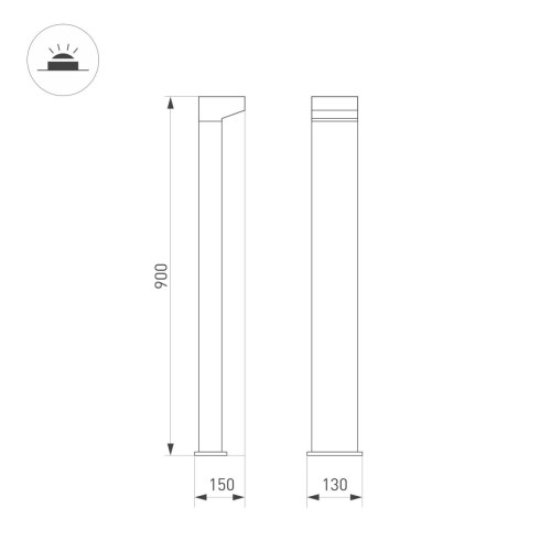 Ландшафтный светильник Arlight LGD-JASMUS-BOLL-H900-12W Warm3000 (BK, 93 deg, 230V) 050732
