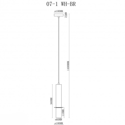 Подвесной светильник iLamp Lofty 10705-1 WH-BR
