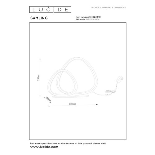 Настольная лампа Lucide Samling 78502/14/41
