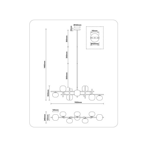 Люстра на штанге Ambrella Light High Light Modern LH51017