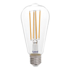 Филаментная светодиодная лампа General GLDEN-ST64S-10-230-E27-2700 655304