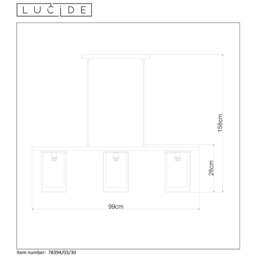 Подвесной светильник Lucide DOUNIA 78394/03/30
