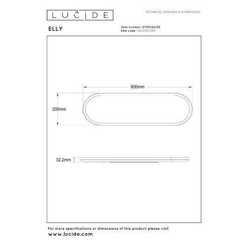 Потолочный светильник Lucide Elly 07121/24/30