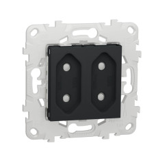 Розетка двойная Schneider Electric Unica New б/з со шторками NU503154