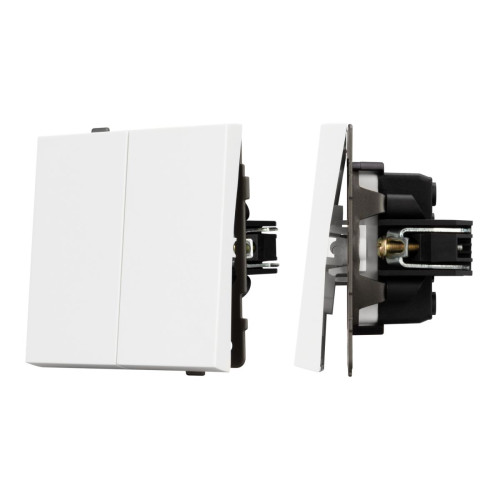 Механизм выключателя двухклавишный проходной Arlight SWT-TENDO-MKP2-PL-WH (230V, 10A) 054066 Механизм выключателя двухклавишный проходной Arlight SWT-TENDO-MKP2-PL-WH (230V, 10A) 054066