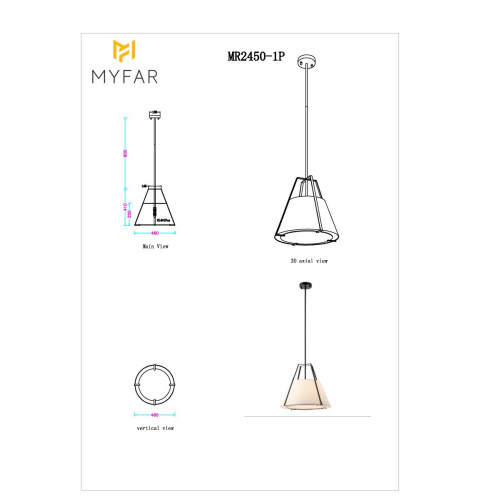Люстра на штанге Myfar Finn MR2450-1P
