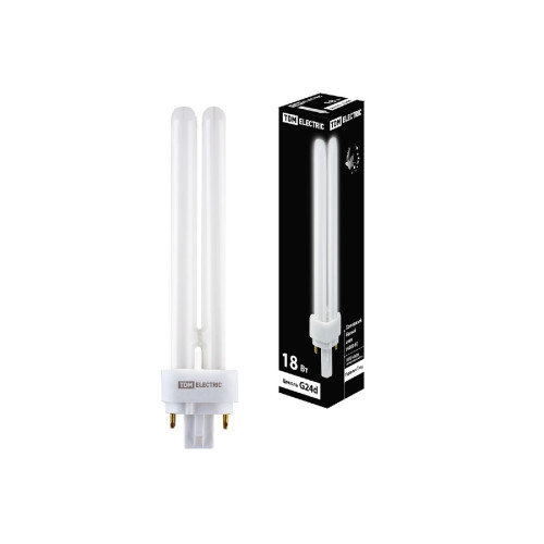 Лампа энергосберегающая TDM Electric G24d-2 18W 4200K матовая SQ0323-0089