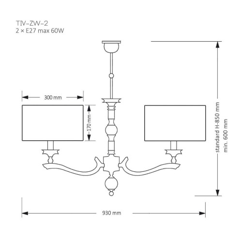 Подвесная люстра Kutek Mood Tivoli TIV-ZW-2 (N)